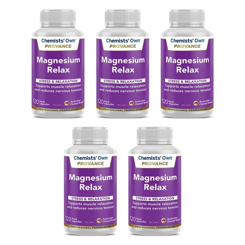 Chemists' Own Provance Magnesium Relax 120 Capsules Pack of 5