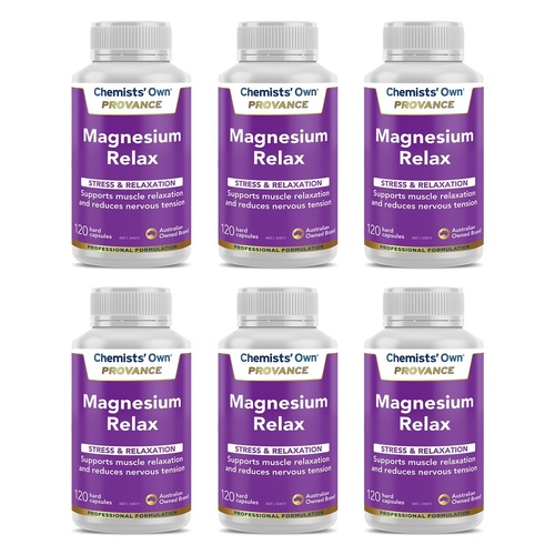 Chemists' Own Provance Magnesium Relax 120 Capsules Pack of 6