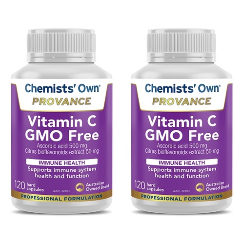 Chemists' Own Provance Vitamin C GMO Free 120 Capsules x 3 Bundle of 2