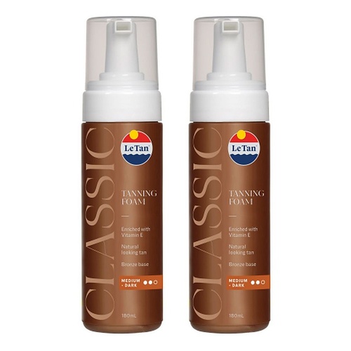 Le Tan Classic Tan Self Tanning Foam Medium Dark 180mL Pack of 2