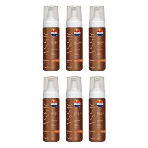 Le Tan Classic Tan Self Tanning Foam Medium Dark 180mL Pack of 6