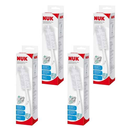 Nuk 2-in-1 Flexible Bottle and Teat Brush Mint Pack of 4