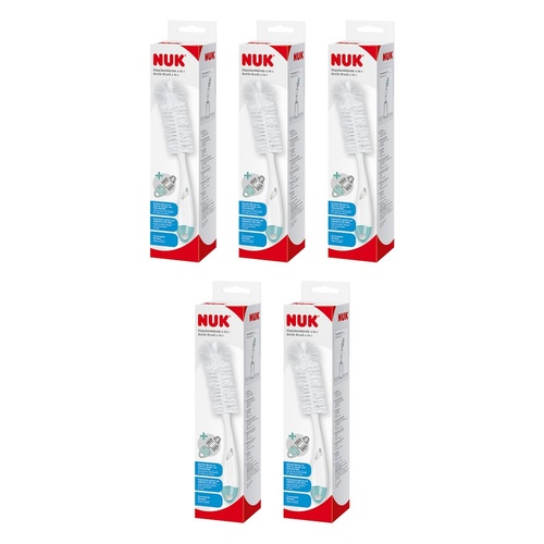 Nuk 2-in-1 Flexible Bottle and Teat Brush Mint Pack of 5