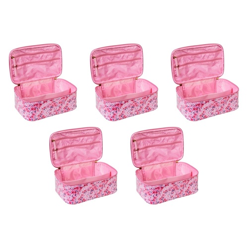 Femme Beaute Train Case Pink Floral Pack of 5