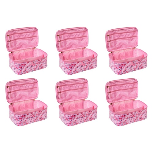Femme Beaute Train Case Pink Floral Pack of 6