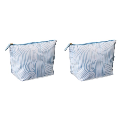 Femme Beaute Large Pouch Blue Abstract Pack of 2