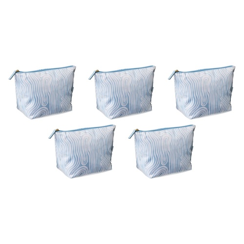 Femme Beaute Large Pouch Blue Abstract Pack of 5