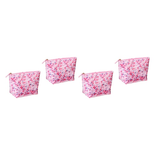 Femme Beaute Large Pouch Pink Floral Pack of 4