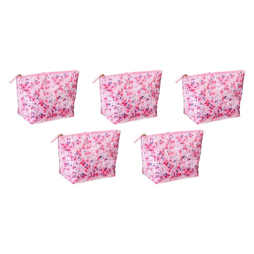 Femme Beaute Large Pouch Pink Floral Pack of 5