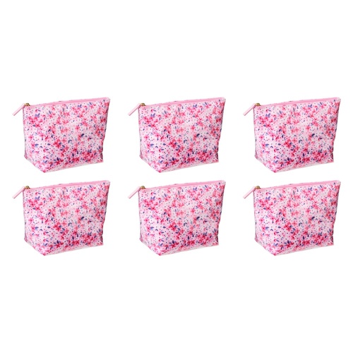 Femme Beaute Large Pouch Pink Floral Pack of 6