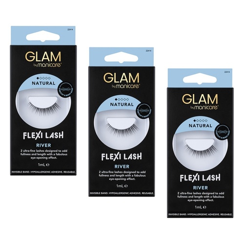 Glam by Manicare Flexi Lash River Pack of 3