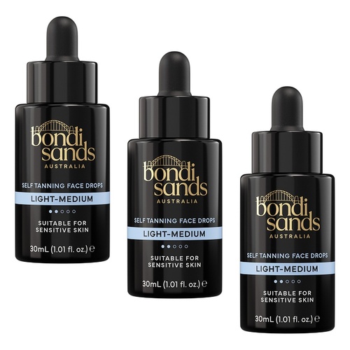 Bondi Sands Self Tan Face & Body Drops Light/Medium 30mL Pack of 3