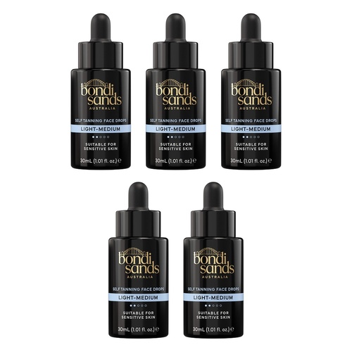 Bondi Sands Self Tan Face & Body Drops Light/Medium 30mL Pack of 5