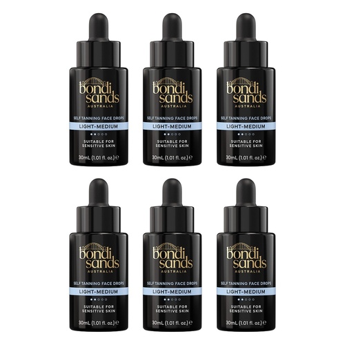 Bondi Sands Self Tan Face & Body Drops Light/Medium 30mL Pack of 6
