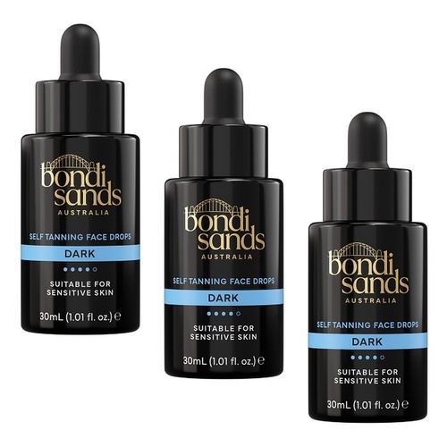 Bondi Sands Self Tan Face & Body Drops Dark 30mL Pack of 3