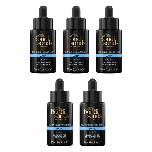 Bondi Sands Self Tan Face & Body Drops Dark 30mL Pack of 5