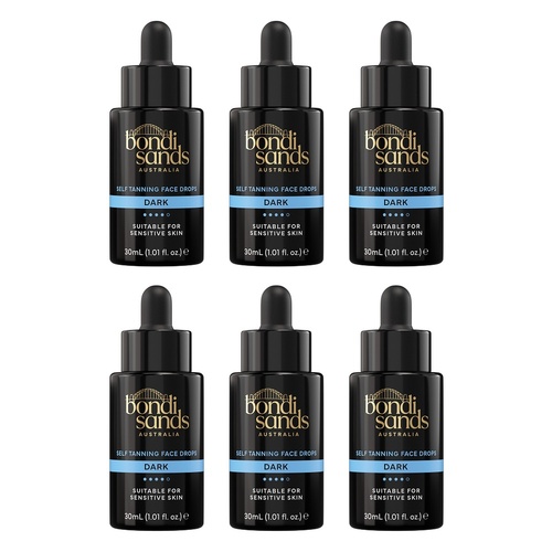 Bondi Sands Self Tan Face & Body Drops Dark 30mL Pack of 6