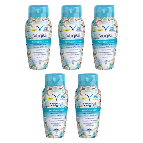 Vagisil Scentsitive Scents Coconut Hibiscus Intimate Wash 240mL Pack of 5