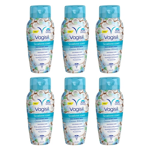 Vagisil Scentsitive Scents Coconut Hibiscus Intimate Wash 240mL Pack of 6