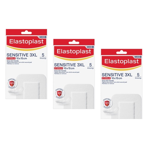 Elastoplast Sensitive 3XL Sterile Dressings 10 x 15cm Pack of 3