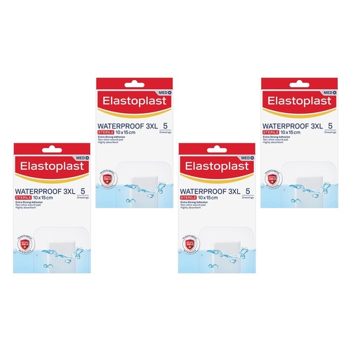 Elastoplast Waterproof 3XL Sterile Dressings 10 x 15cm Pack of 4
