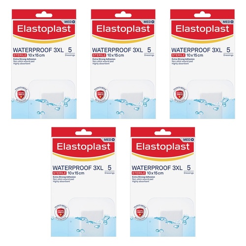 Elastoplast Waterproof 3XL Sterile Dressings 10 x 15cm Pack of 5