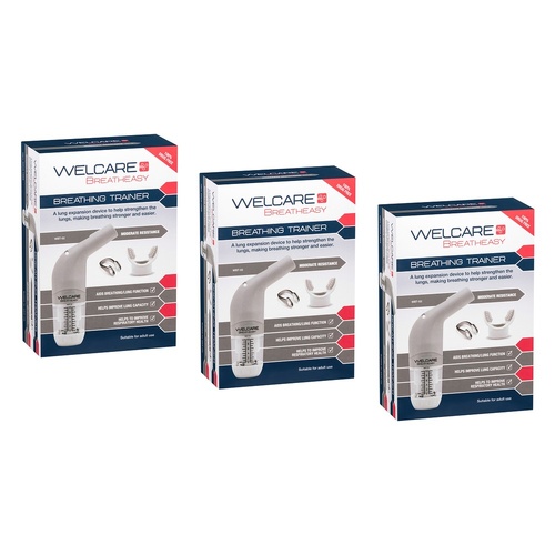 Welcare Breatheasy Breathing Trainer Moderate Resistance Pack of 3