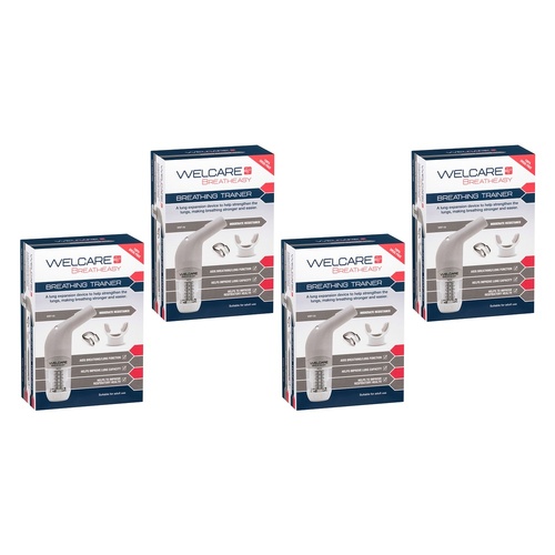 Welcare Breatheasy Breathing Trainer Moderate Resistance Pack of 4