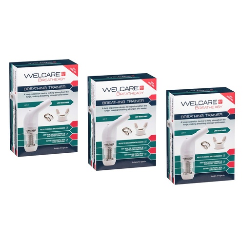 Welcare Breatheasy Breathing Trainer Low Resistance Pack of 3