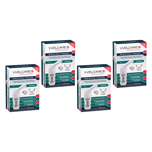 Welcare Breatheasy Breathing Trainer Low Resistance Pack of 4