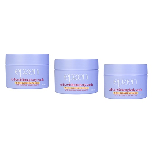 EpZen AHA Exfoliating Body Wash 200mL Pack of 3