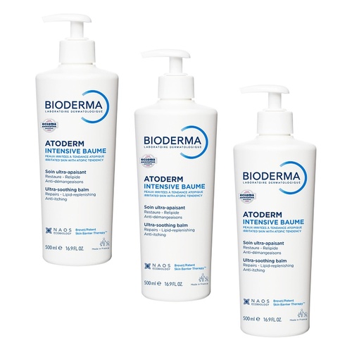 Bioderma Atoderm Intensive Baume Barrier-Replenishing Moisturiser Pack of 3