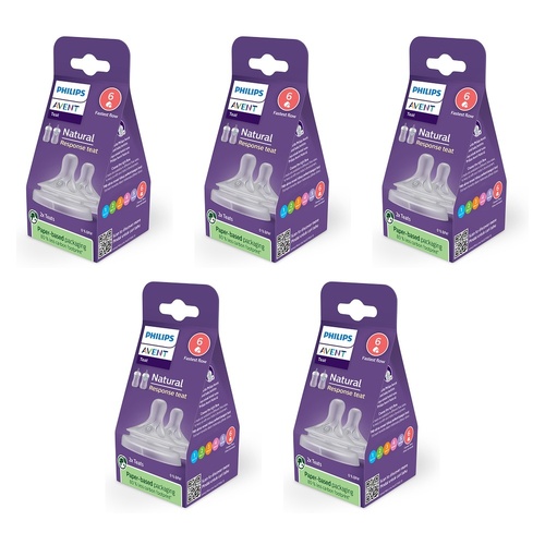 Philips Avent Natural Response Teats 9 Month+ Flow 6 2 Pack Bundle of 5
