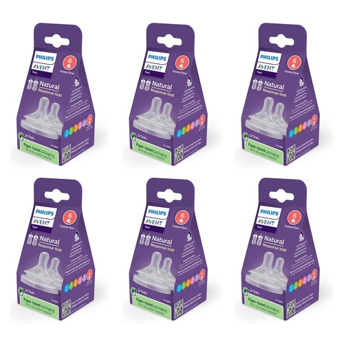 Philips Avent Natural Response Teats 9 Month+ Flow 6 2 Pack Bundle of 6