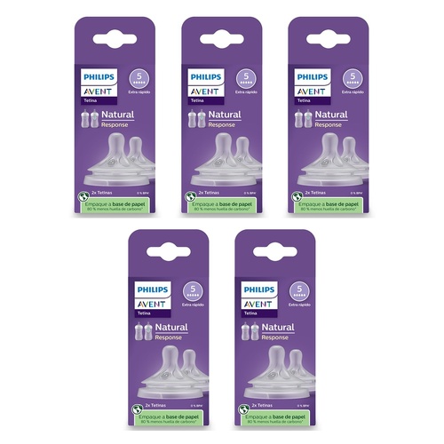 Philips Avent Natural Response Teats 6 Month+ Flow 5 2 Pack Bundle of 5