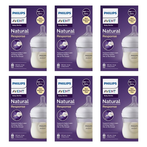 Philips Avent Natural Response 125mL Baby Bottle Pack of 6