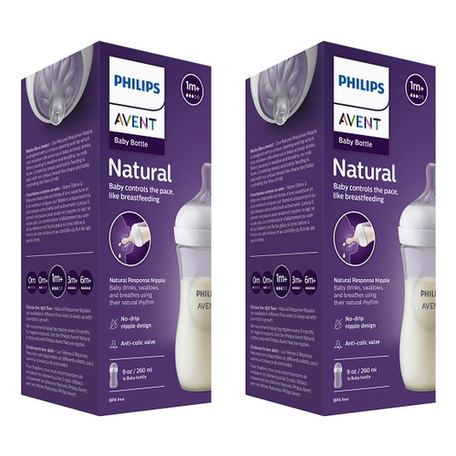 Philips Avent Natural Response 260mL Baby Bottle Pack of 2