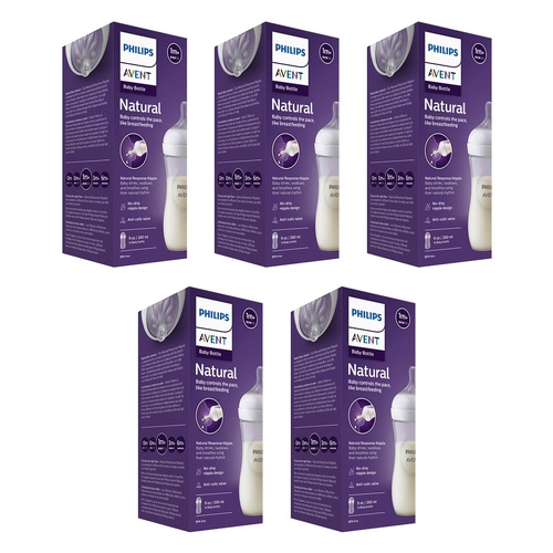 Philips Avent Natural Response 260mL Baby Bottle Pack of 5