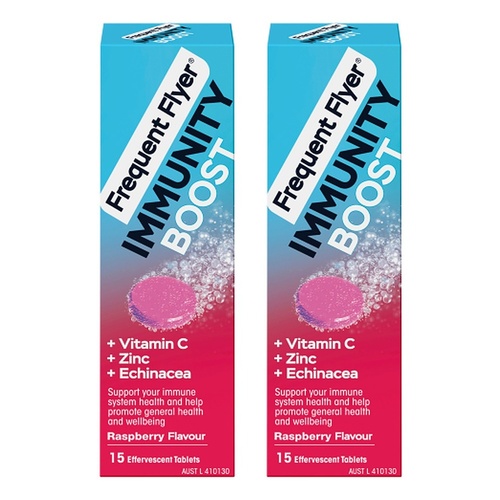 Frequent Flyer Immunity Boost Raspberry 15 Tablets Pack of 2