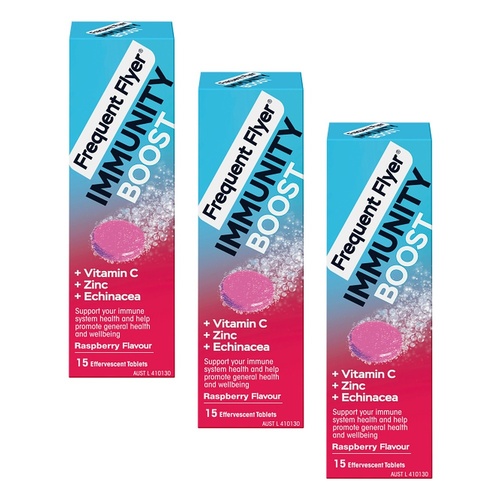 Frequent Flyer Immunity Boost Raspberry 15 Tablets Pack of 3