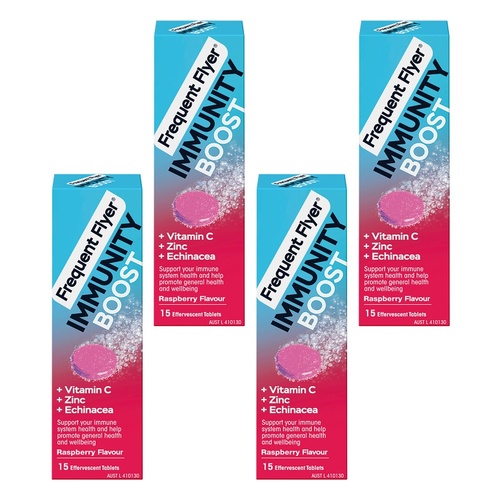 Frequent Flyer Immunity Boost Raspberry 15 Tablets Pack of 4