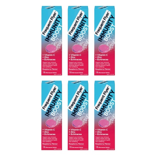 Frequent Flyer Immunity Boost Raspberry 15 Tablets Pack of 6