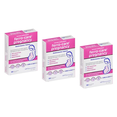 Ferro-Care Pregnancy & Breastfeeding Multivitamin 30 Tablets Pack of 3