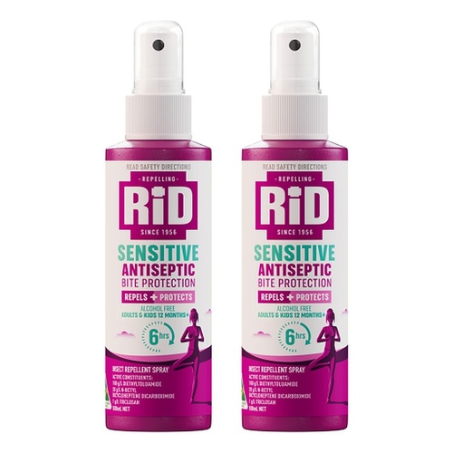 RID Sensitive Antiseptic Bite Protection Spray 100mL Pack of 2
