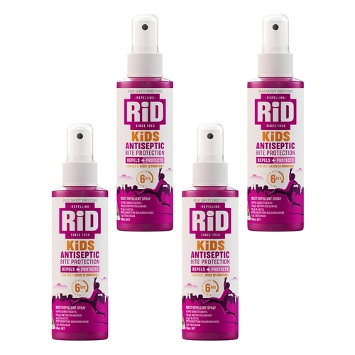 RID KiDS Antiseptic Bite Protection Spray 100mL Pack of 4
