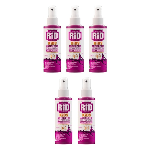 RID KiDS Antiseptic Bite Protection Spray 100mL Pack of 5
