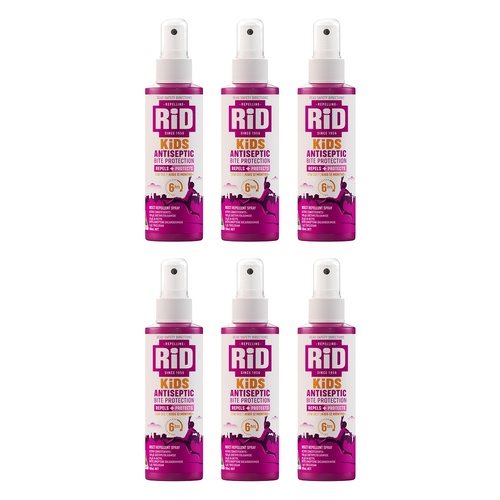 RID KiDS Antiseptic Bite Protection Spray 100mL Pack of 6