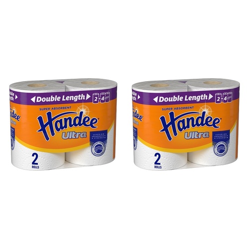 Handee Ultra Double Length Paper Towels 2 Pack x 4 Bundle of 2