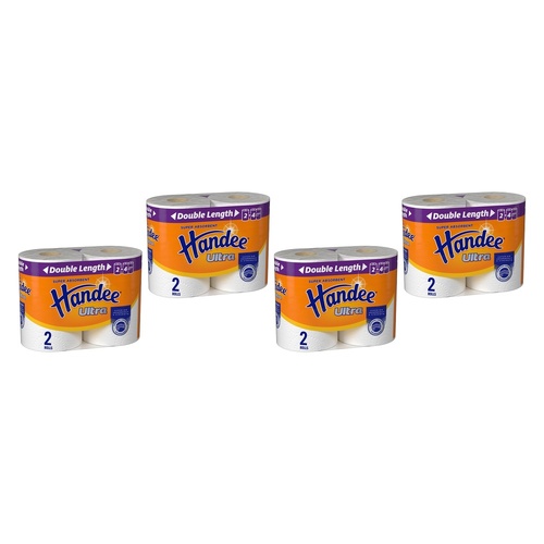 Handee Ultra Double Length Paper Towels 2 Pack x 4 Bundle of 4