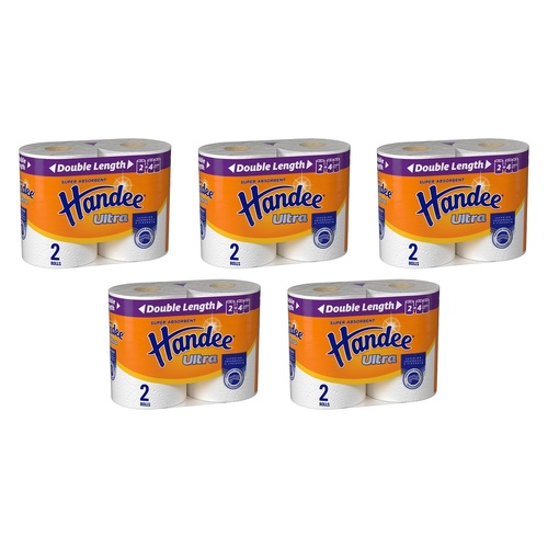 Handee Ultra Double Length Paper Towels 2 Pack x 4 Bundle of 5
